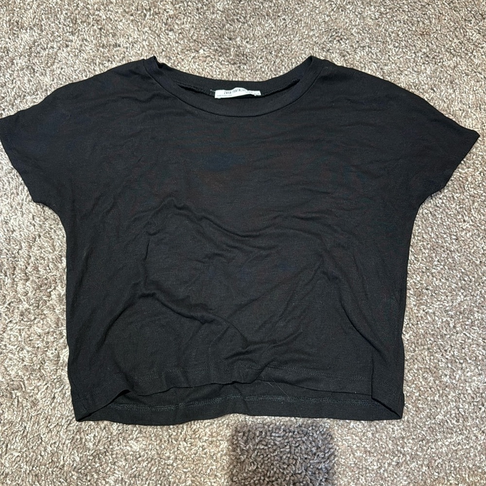 Zara Black Cropped Shirt